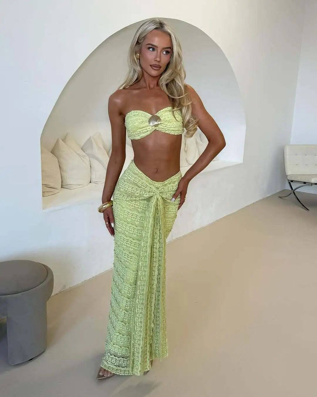 Lual set Bikini And Skirt Swimsuit