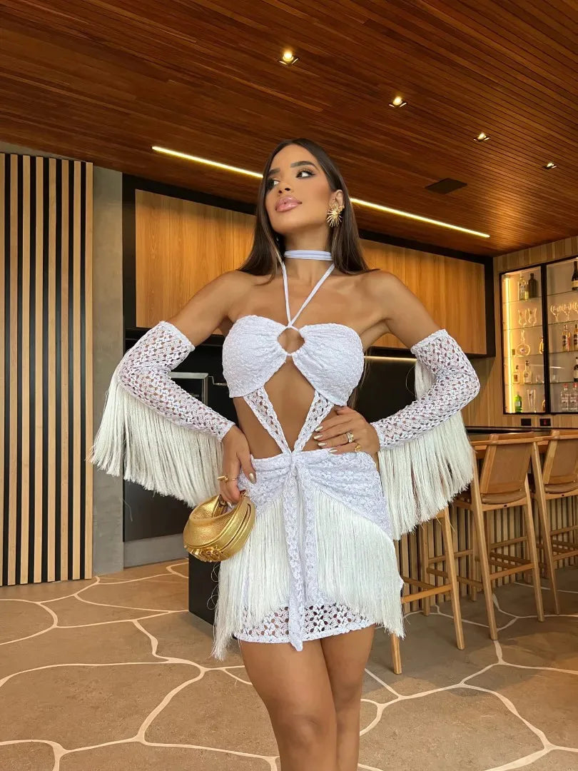 São Miguel dos Milagres Sexy Tassels Skirt Sets Women