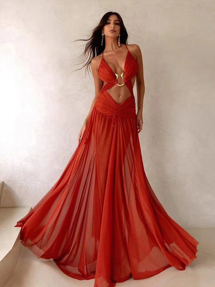 Camboriú Sexy Hollow Out Party Dress Sleeveless Backless