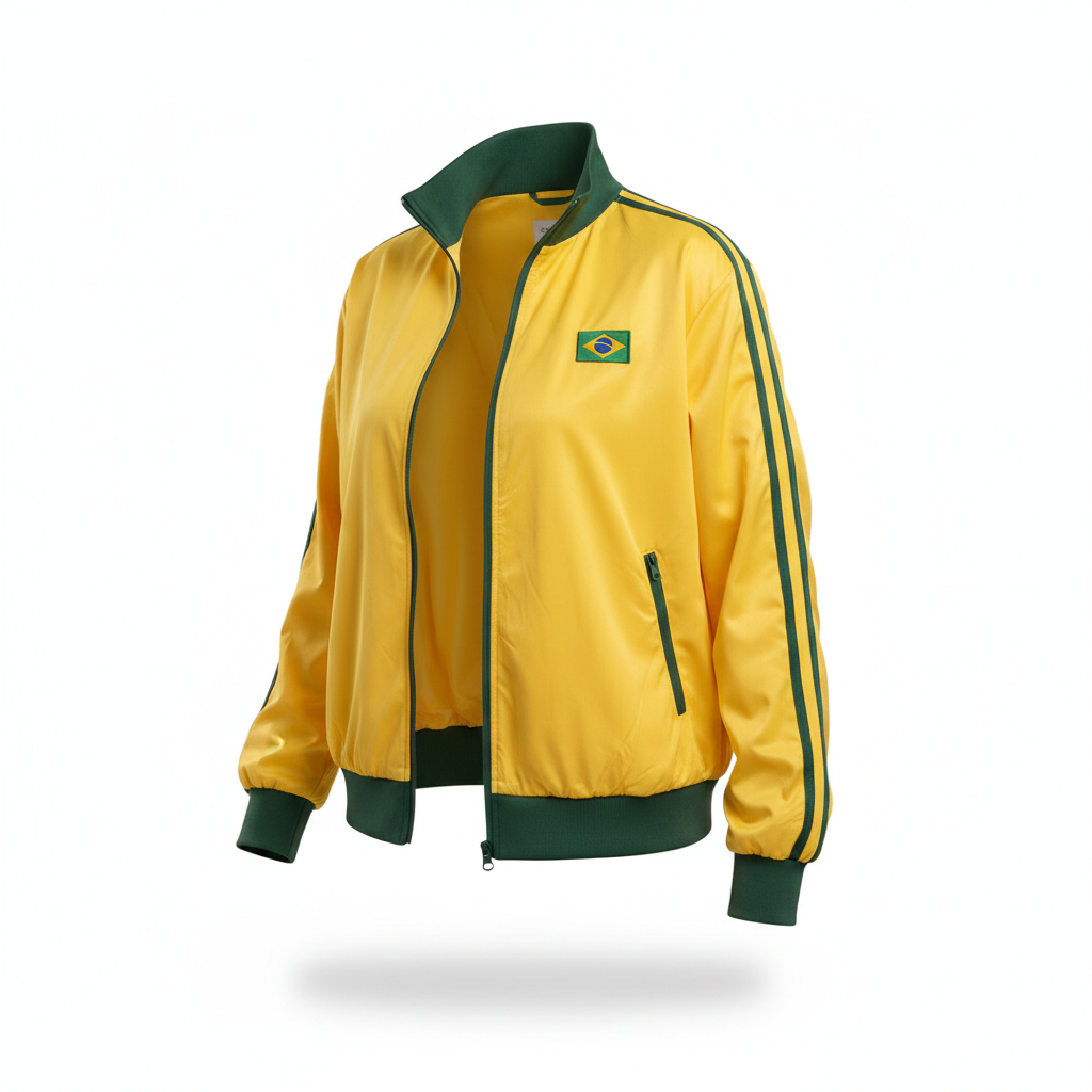 Brazil Oversized Zip Sweatshirt – Yellow Y2K Edition