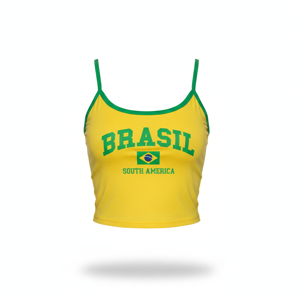 Brazil Letter Crop Tee – Slim Fit
