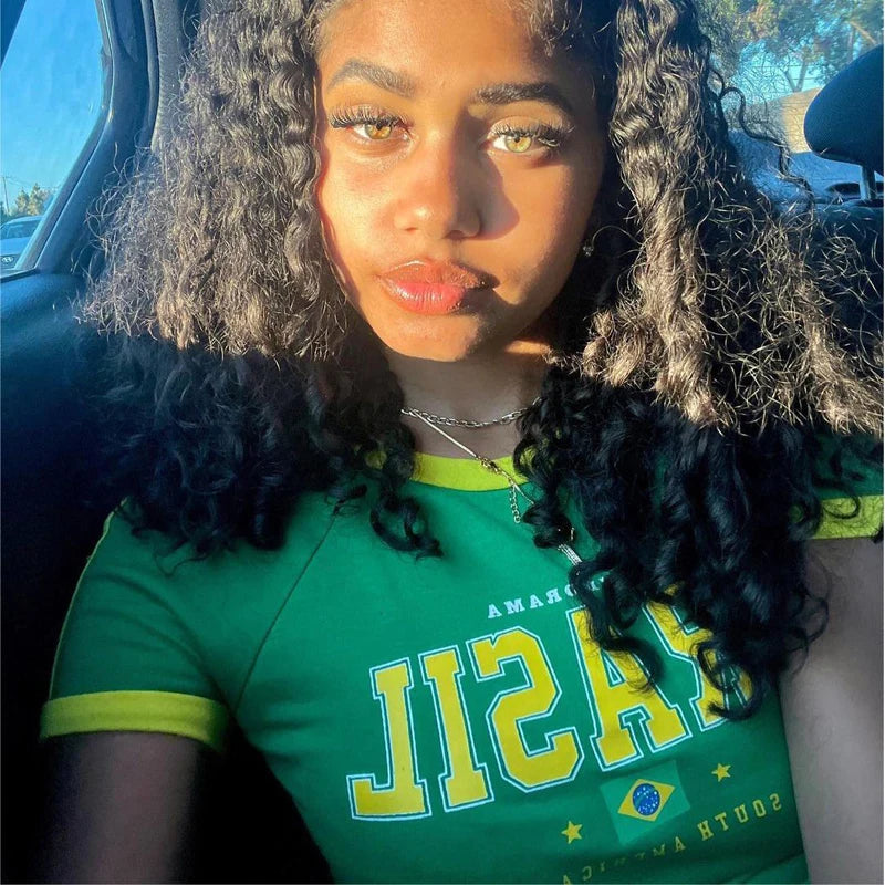 Brasil Slim Crop Tee