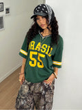Brazil 55 Varsity Oversized Jersey Tee