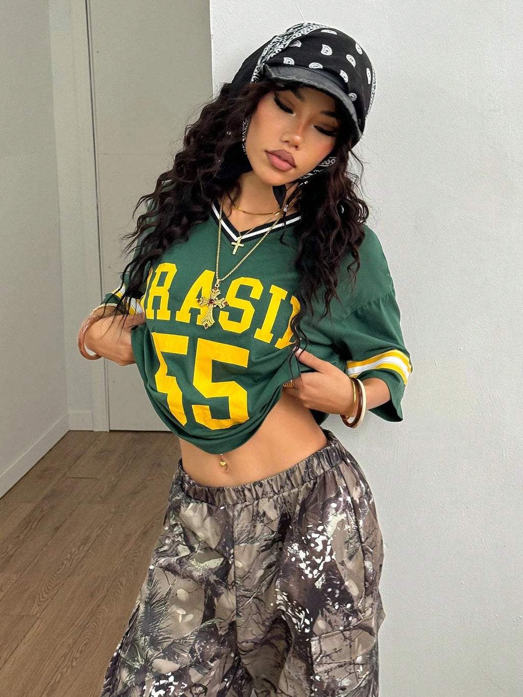 Brazil 55 Varsity Oversized Jersey Tee